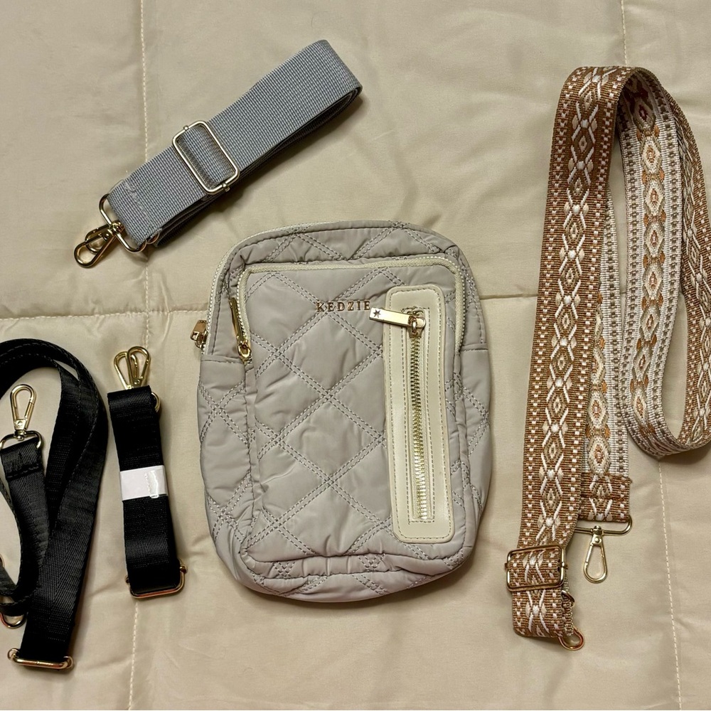KEDZIE Quilted Puffer Crossbody Bag for Women Shoulder Lightweight Small Handbag